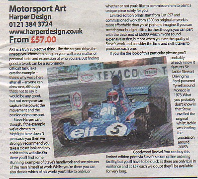 Article about the work of Steve Harper  by Classic car weekly